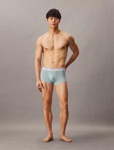棉質彈性低腰平口內褲 3 件組, Wolf Grey/Blue Shadow/Sterling Blue, hi-res