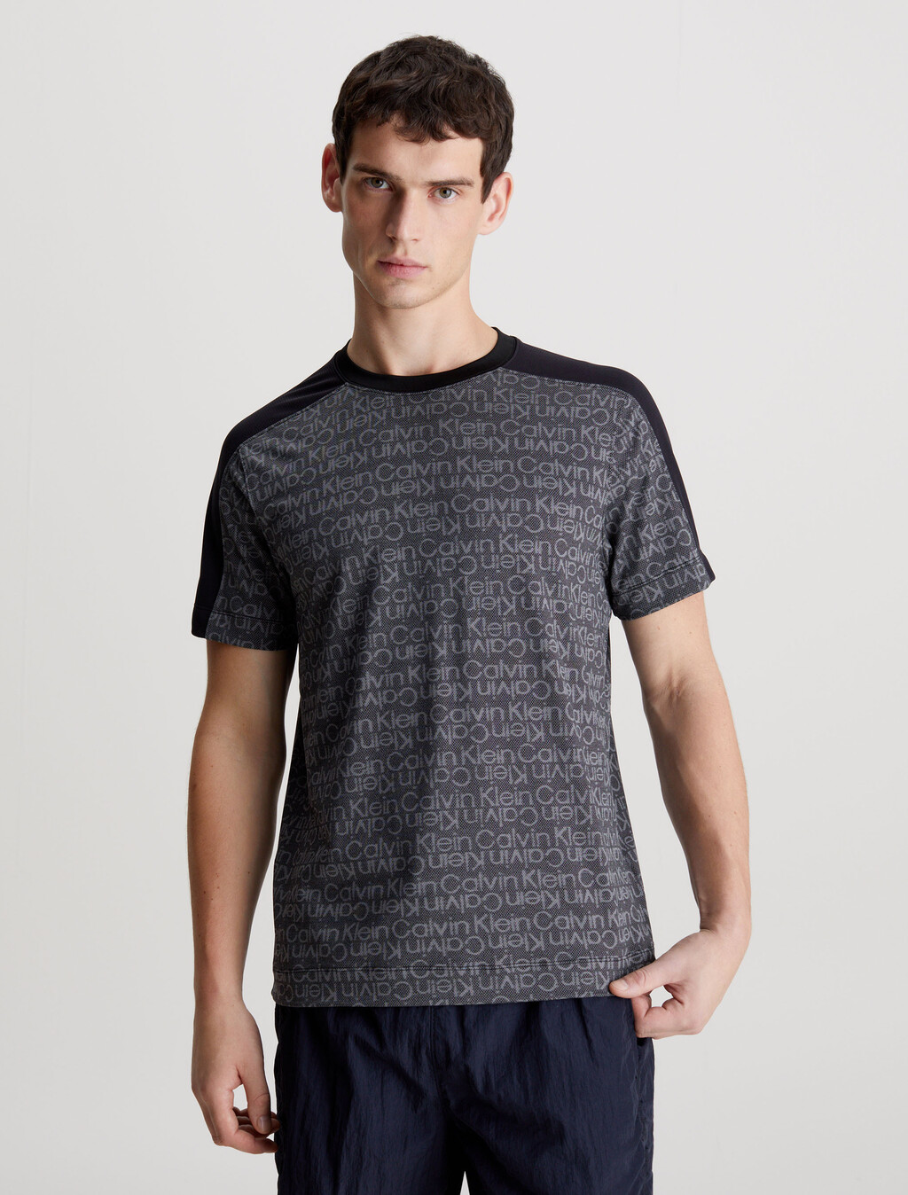 Logo Mesh Gym T-shirt, BLACK BEAUTY, hi-res