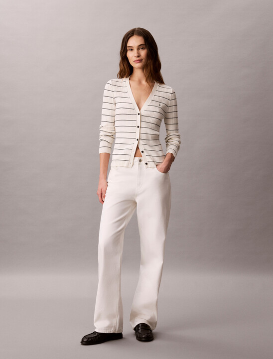 Rib Stripe Cardigan