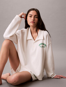 Cotton Heritage Logo Pyjama Top, Tofu, hi-res