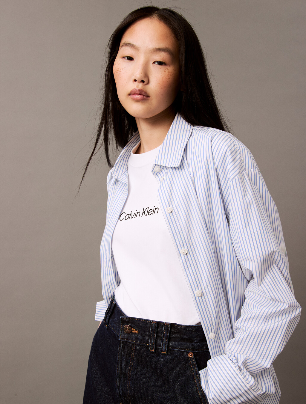 經典標誌寬鬆圓領 T 恤, Brilliant White, hi-res