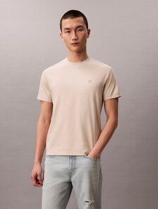 Premium Double Knit Supima Cotton Crewneck Tee, Oatmeal, hi-res