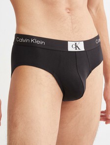 CALVIN KLEIN 1996 棉質低腰三角褲, Black, hi-res