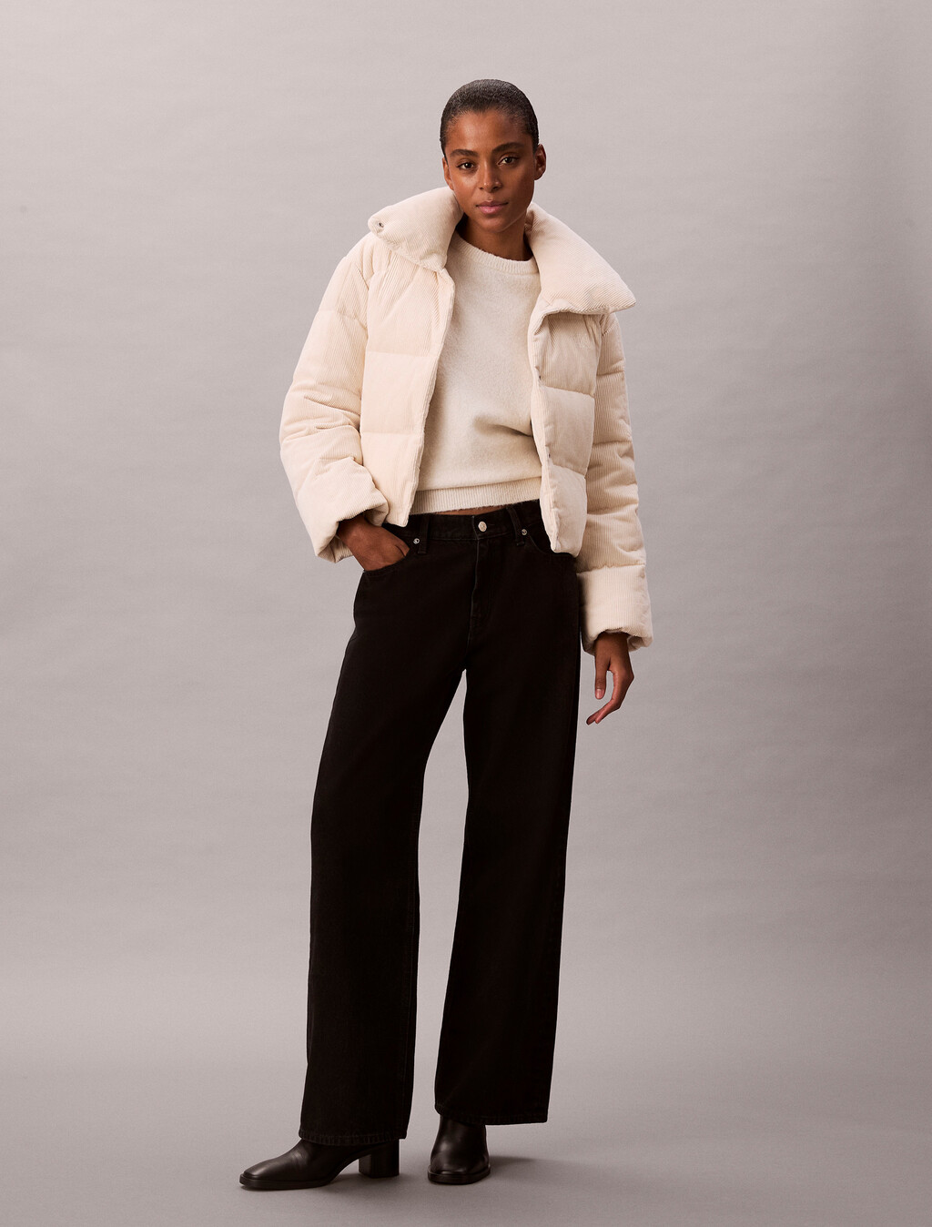 Corduroy Down Puffer Jacket, Birch, hi-res