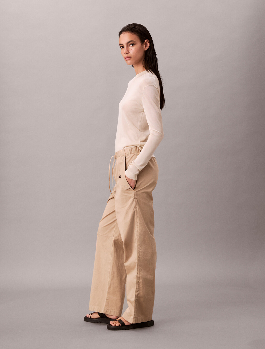 Cotton Twill Cargo Pants, Oxford Tan, hi-res