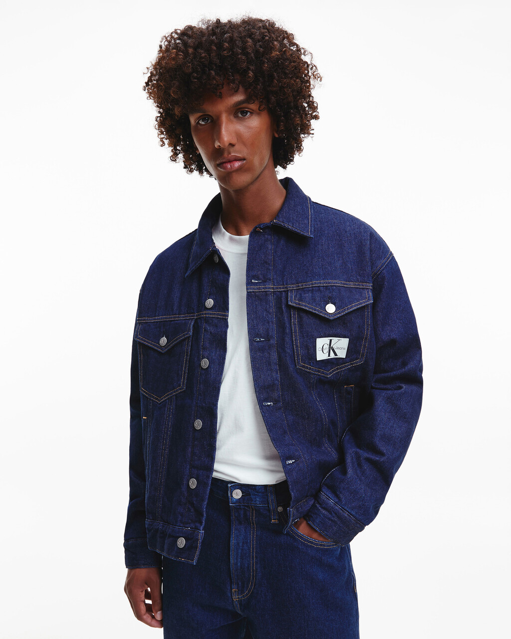 Introducir 99+ imagen calvin klein jacket denim