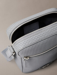 Embossed Allover Monogram Reporter Bag, Charcoal Gray, hi-res