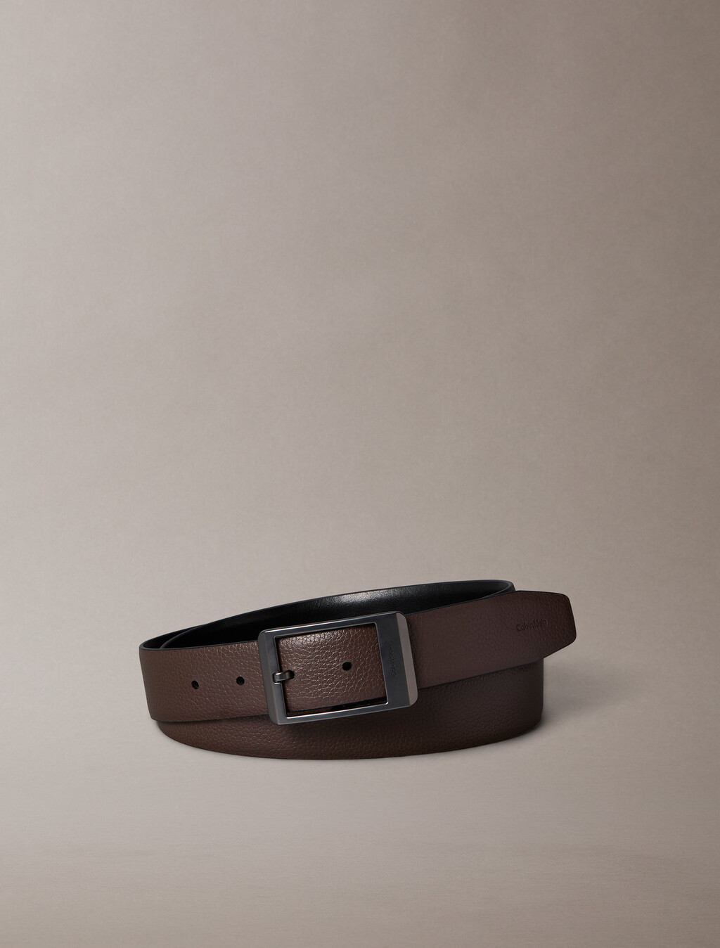 CK Faceted Reversible Belt, Black / CK Dark Brown / Matte Gunmetal, hi-res