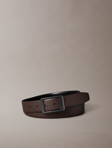 CK Faceted Reversible Belt, Black / CK Dark Brown / Matte Gunmetal, hi-res