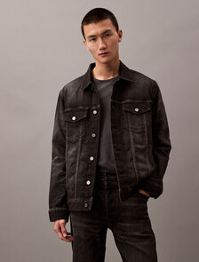 Cashmere Denim Trucker Jacket, MIDNIGHT STONE, hi-res