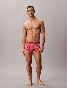 Icon 超細纖維彈性金屬感低腰平口內褲, ECHO LOGO RED GALA, hi-res