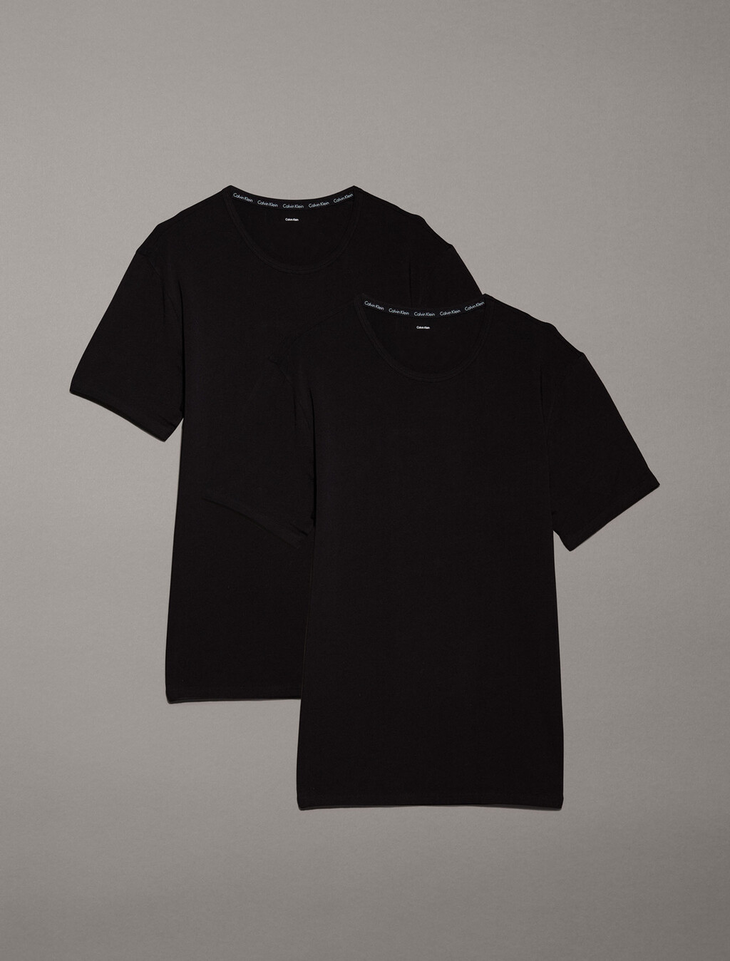 Icon Cotton 彈力圓領 T 恤 2 件裝, Black/Black, hi-res