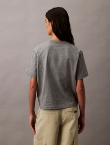 經典標誌寬鬆圓領 T 恤, Medium Grey Heather, hi-res