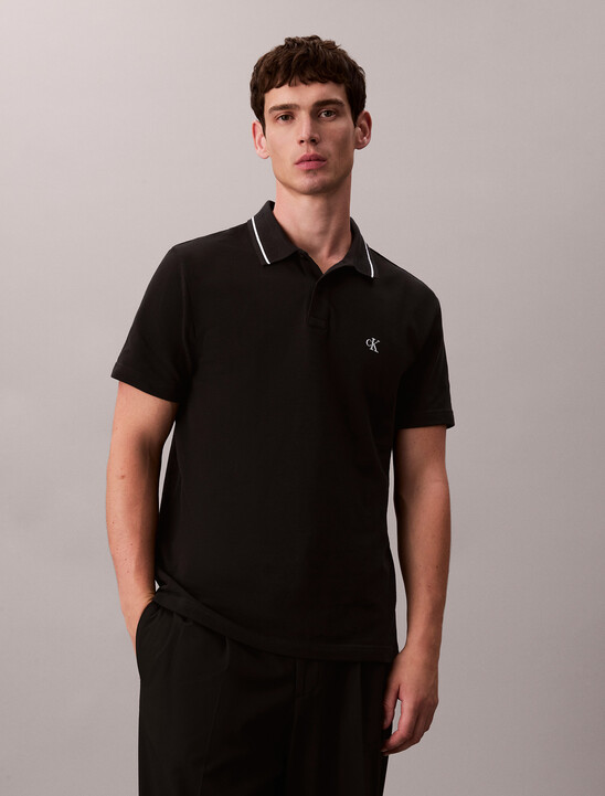 Monogram 珠地布飾邊 Polo 衫