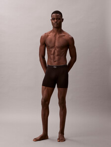 Monogram 超細纖維彈性低腰四角內褲, Black, hi-res