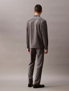 Refined Virgin Wool Slim Trouser, Grey Heather, hi-res