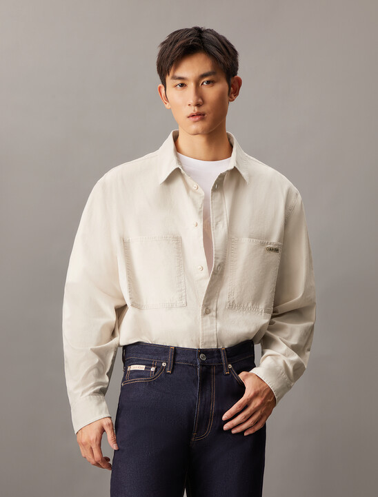 Relaxed Cotton Chambray Shirt