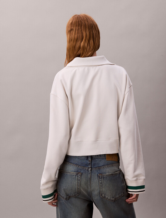 1/4 Zip Cotton Terry Sweatshirt