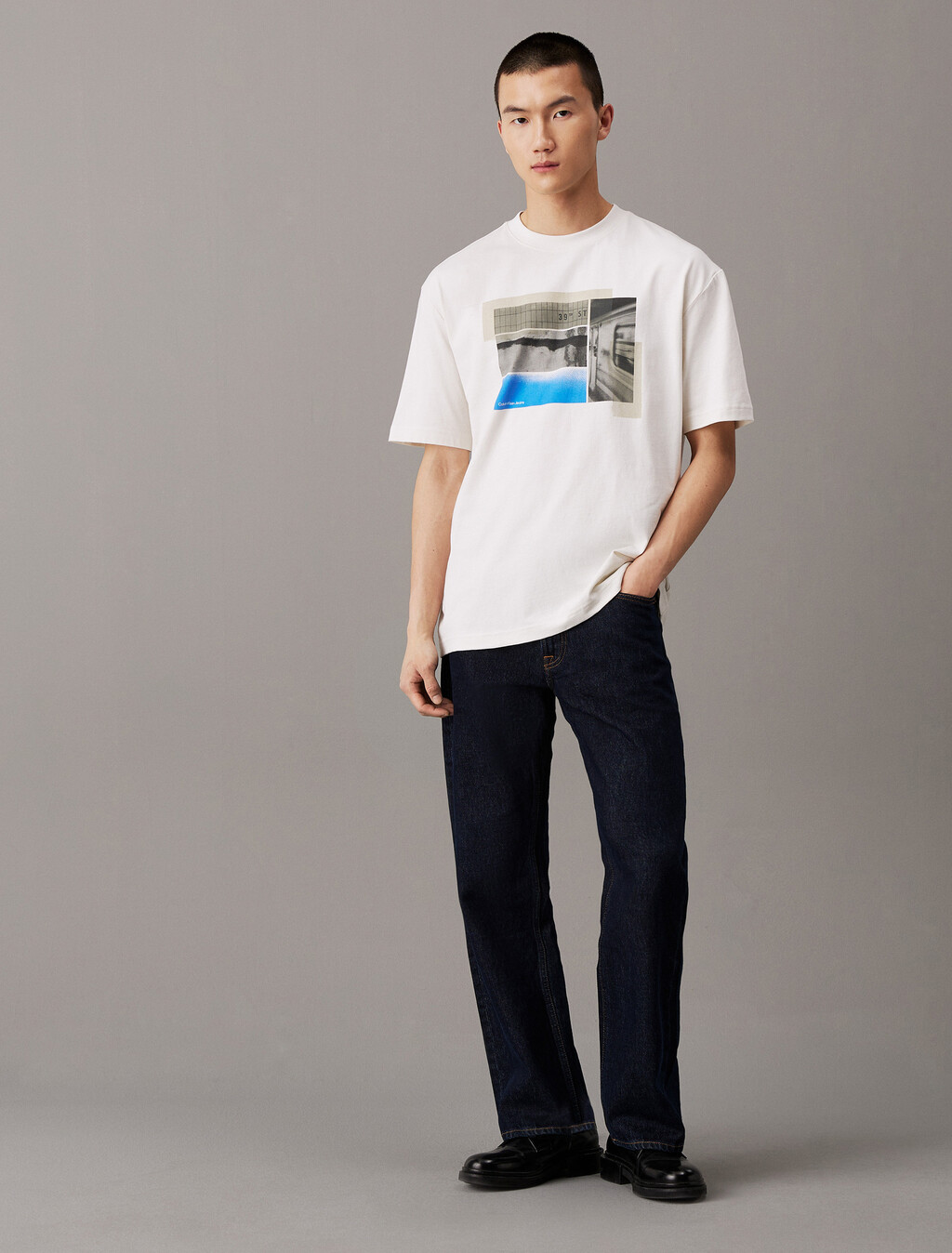 Relaxed Photo Print T-shirt, Ivory, hi-res