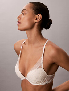 CK Black 婚紗托高深 V 胸罩, Antique White, hi-res