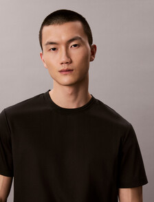 Mercerized Double Knit Cotton Tee, Black, hi-res