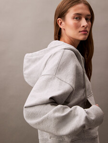 Monogram 棉質毛圈布連帽外套, Heroic Grey Heather, hi-res