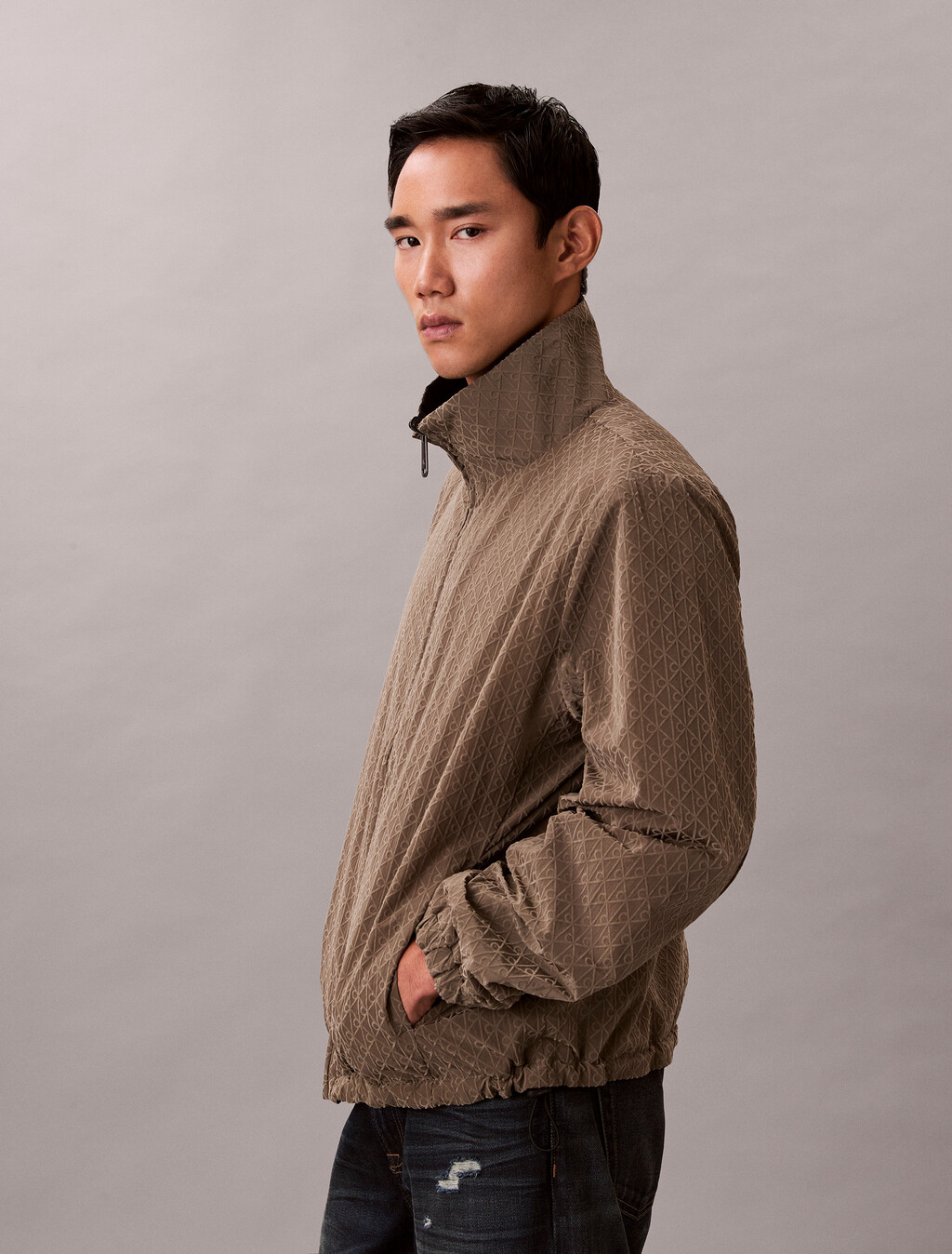 Emblem Reversible Nylon Jacket, Bungee Cord, hi-res