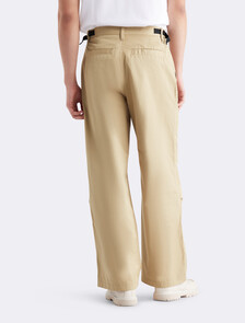 Pleated Wide Leg Chinos, TRAVERTINE, hi-res