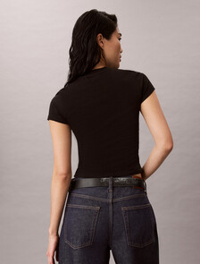 Baby Fit Logo Cropped T-Shirt, Black, hi-res