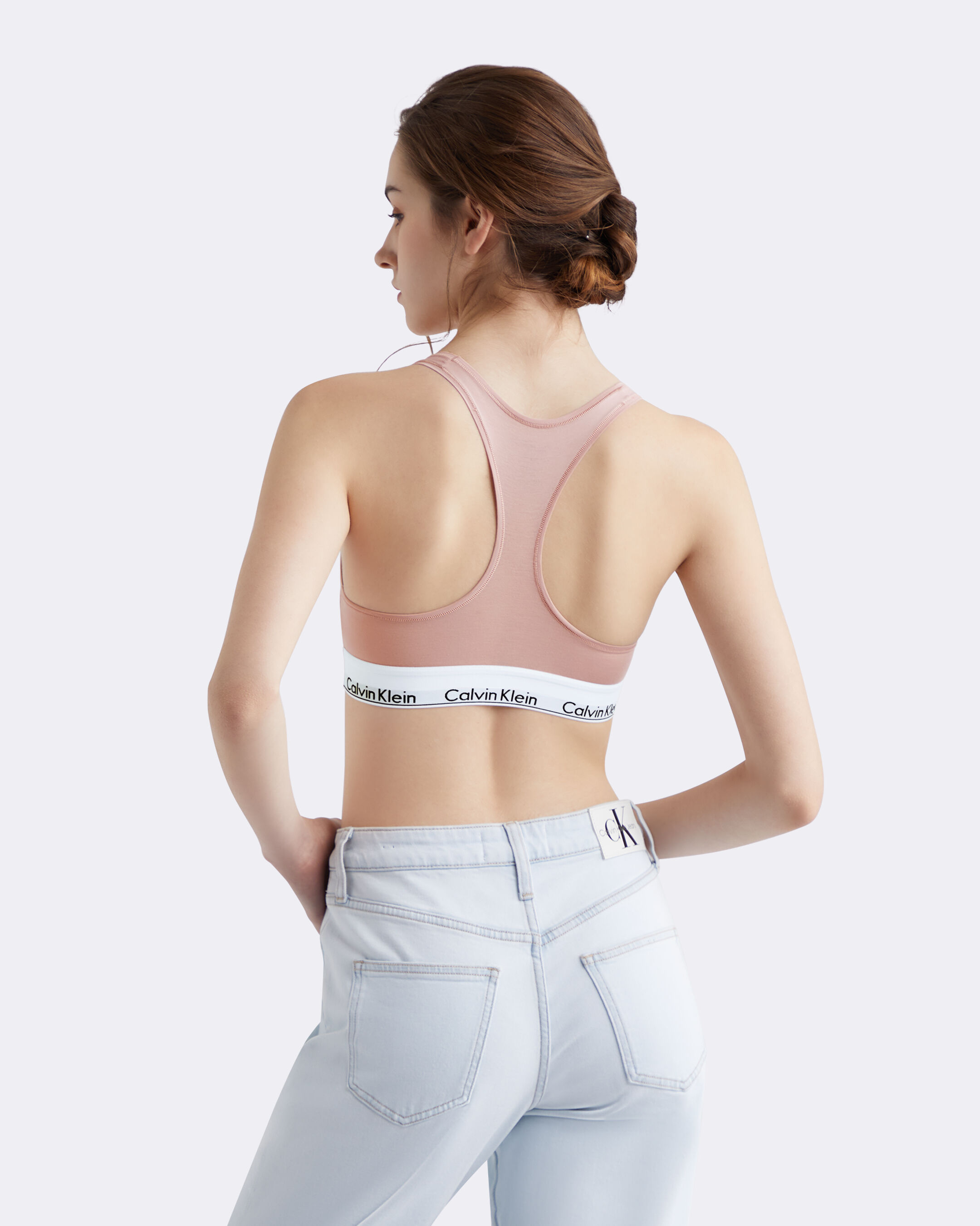 Pink calvin top klein sports bra