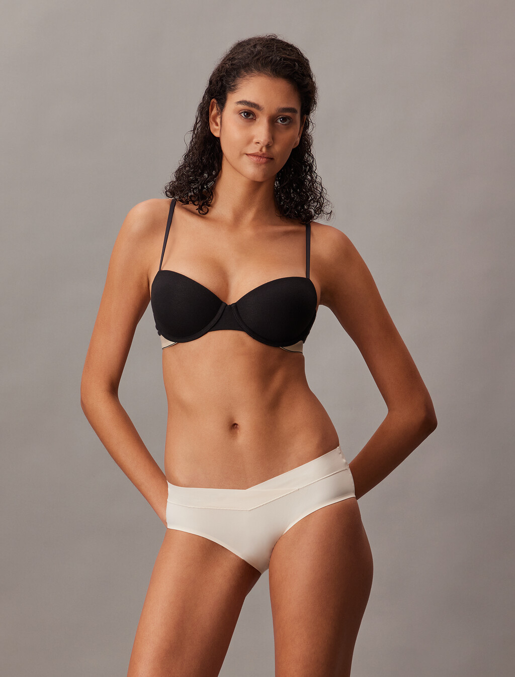 Lift Demi Bra - Heritage Cotton, Black, hi-res