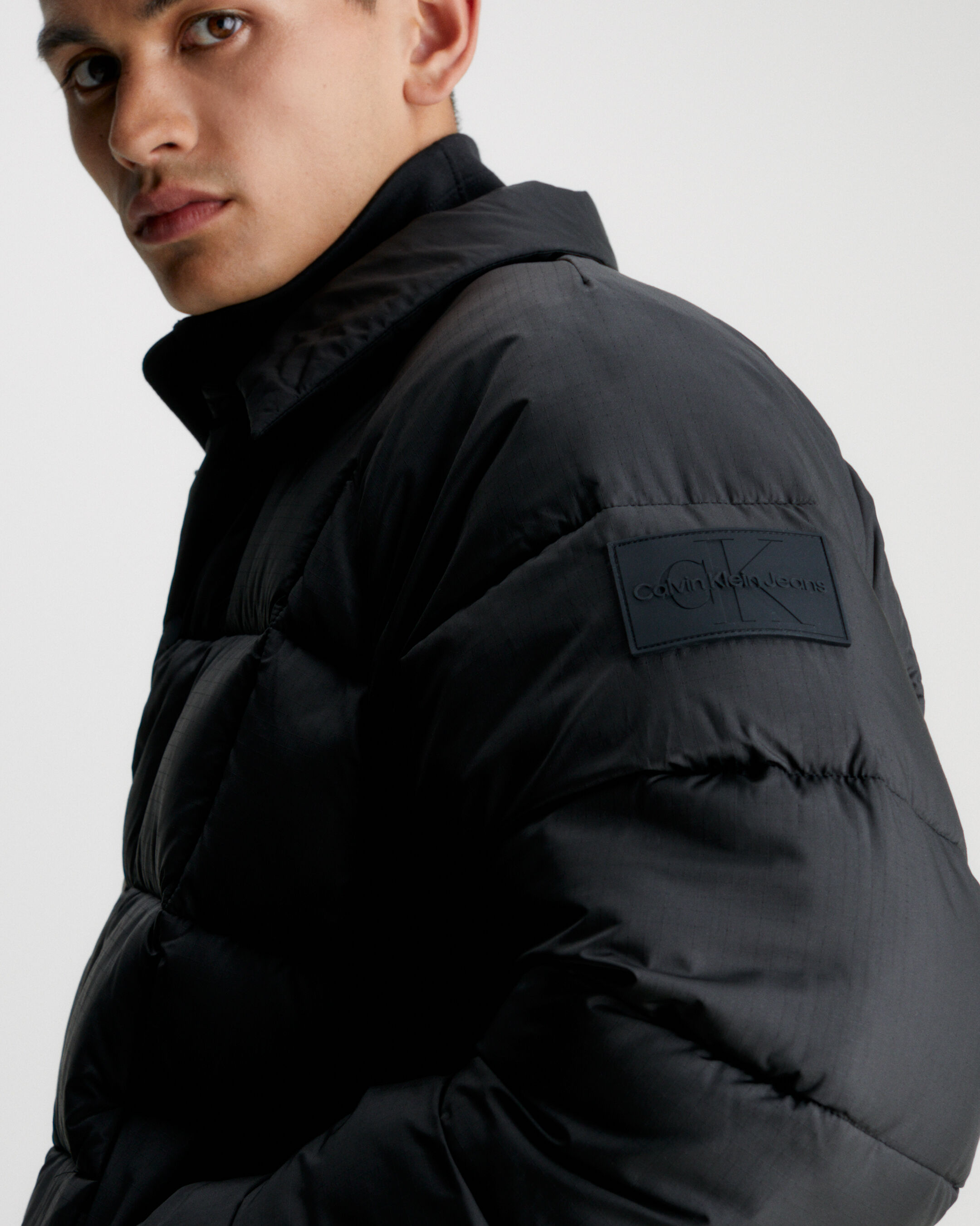 Mens padded shirt jacket hot sale