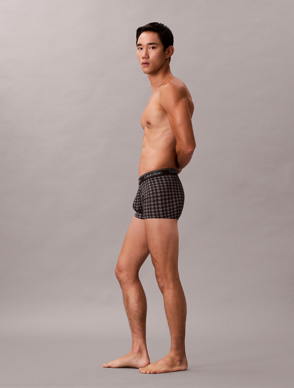 Low Rise Trunks - Micro Stretch Cooling, RACETRACK PLAID+BLACK/SLEET, hi-res