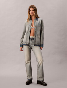 寬鬆翻面牛仔外套, INDIGO INSIDE OUT, hi-res