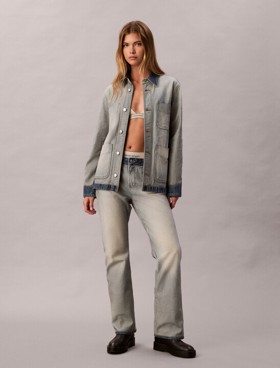 寬鬆翻面牛仔外套