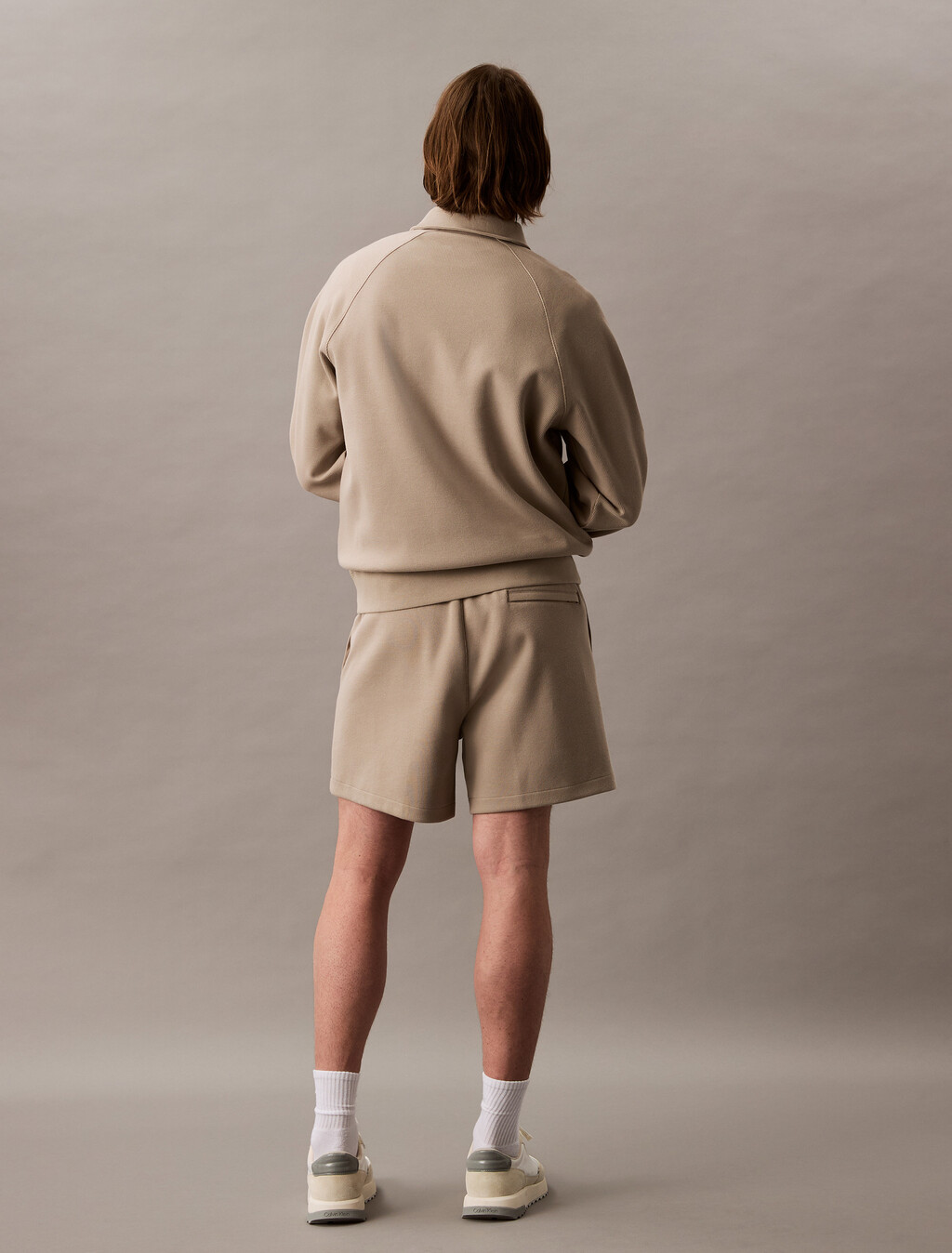雙羅紋針織 Monogram 刺繡短褲, Vintage Khaki, hi-res