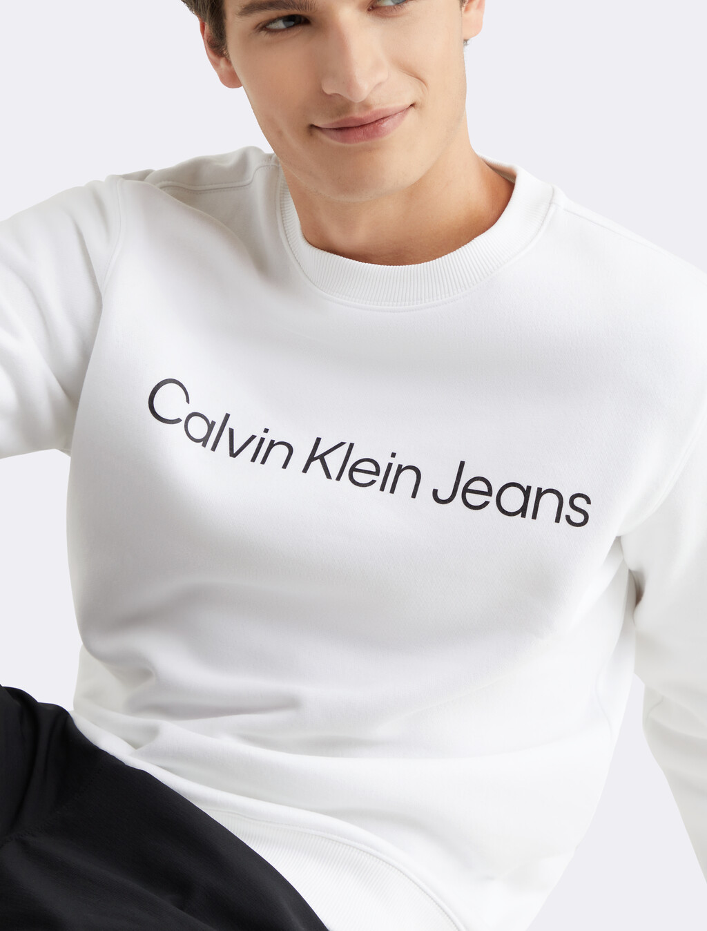 Institutional Logo Regular Sweatshirt, Bright White, hi-res
