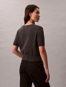 Monologo Cropped Jumper, B85 Charcoal Heather, hi-res