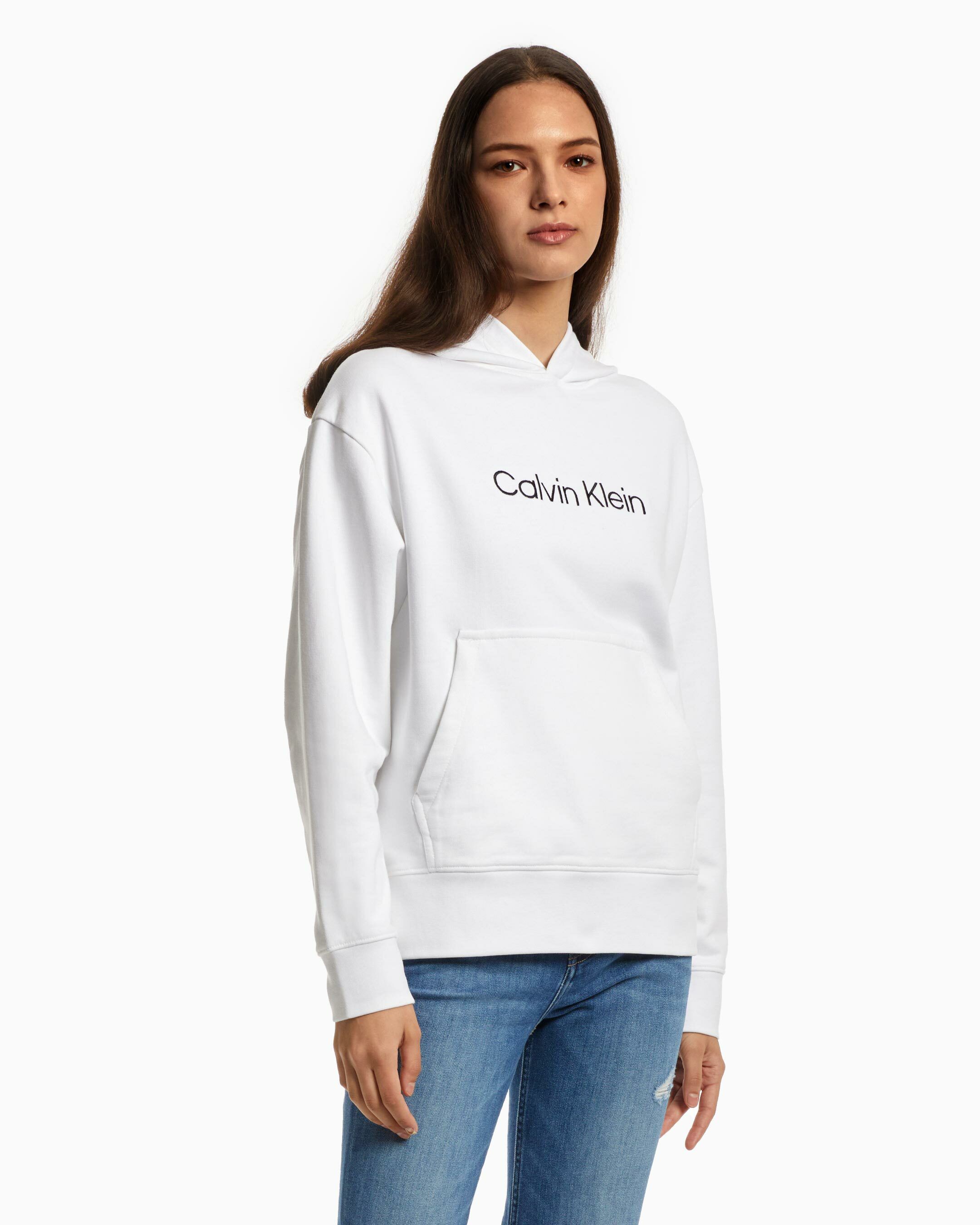 Calvin klein white outlet hoodie women's