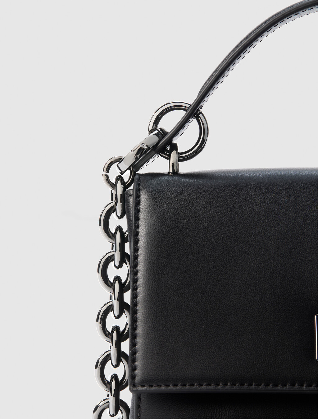 Leather Crossbody, Black, hi-res