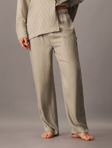 緞面提花睡裝長褲, 17715 HOLIDAY SHINE LOGO+VINTAGE KHAKI, hi-res