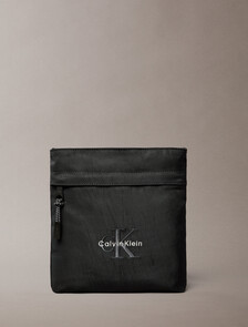 Nylon Monogram Logo Flatpack, Black, hi-res