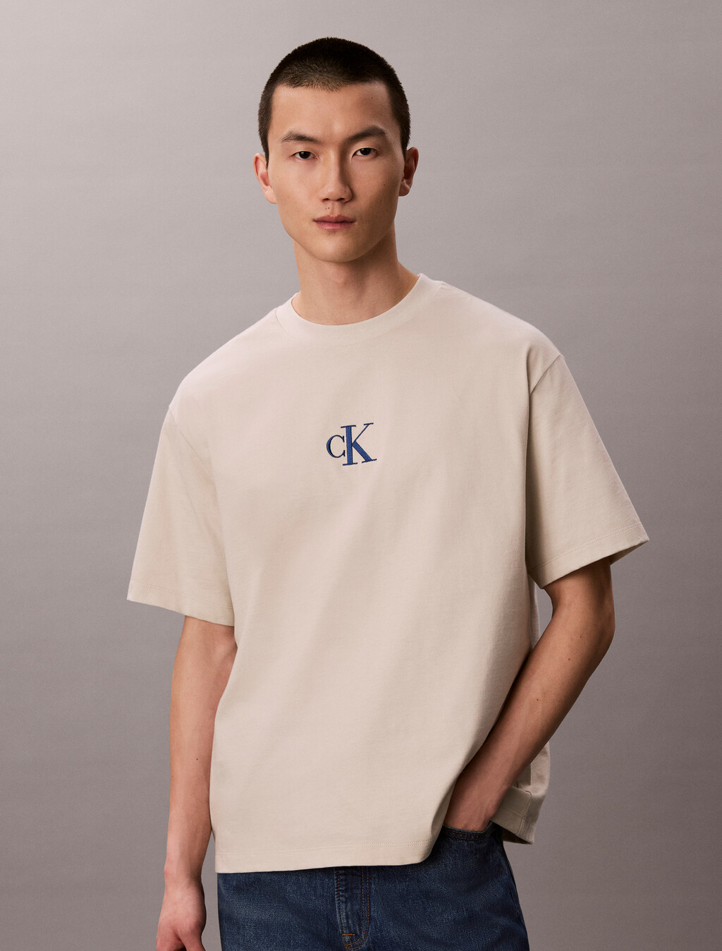 Oversized Back Logo T-shirt, Moonstruck, hi-res