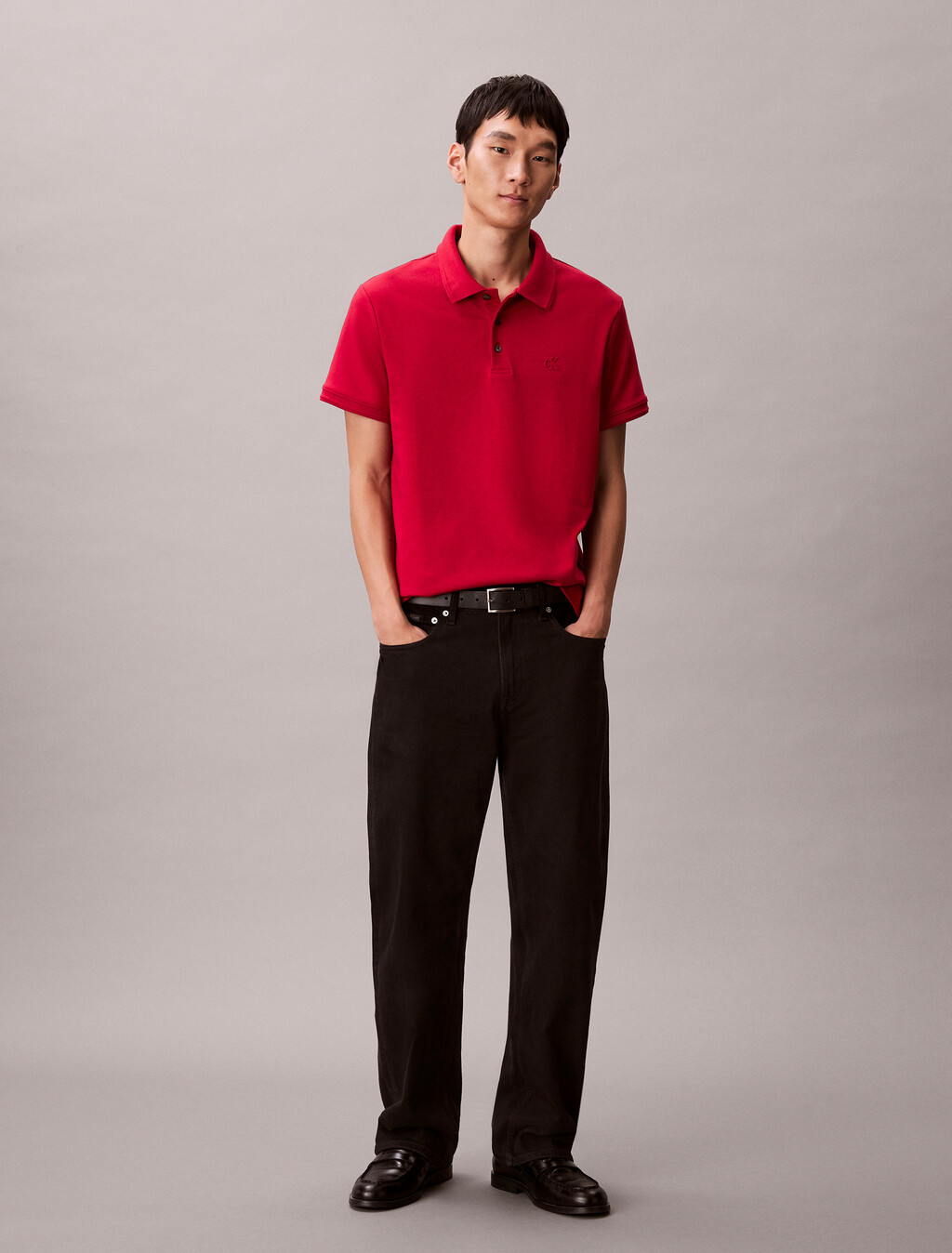 Luxe Tipped Slim Polo, Scooter, hi-res