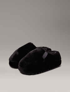 合成毛皮拖鞋, Triple Black, hi-res