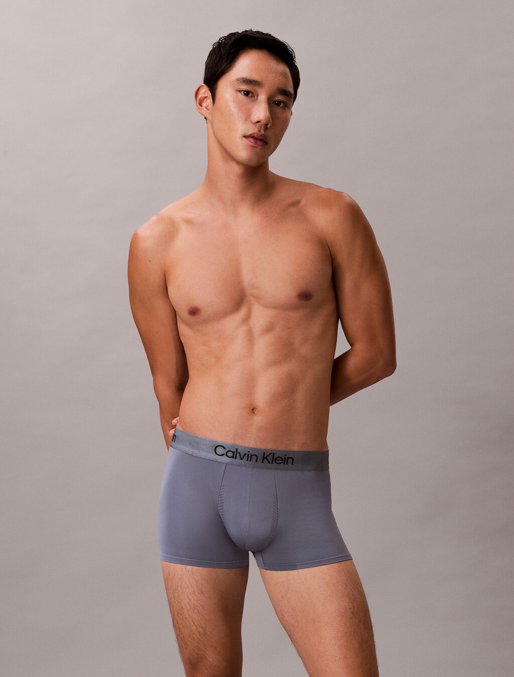CK Pro Fit Micro Low Rise Trunks, Metro Grey w/ Black Logo, hi-res