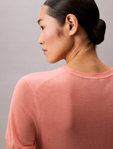 Fine Gauge Viscose Jumper, Powder Orange, hi-res