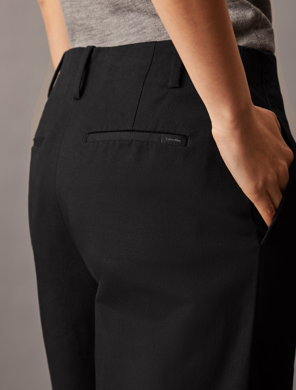 Cotton Chino Relaxed Trousers, Black Beauty, hi-res