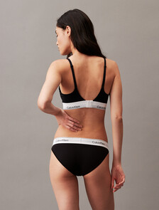 Plunge Bra - Icon Cotton Modal, Black, hi-res