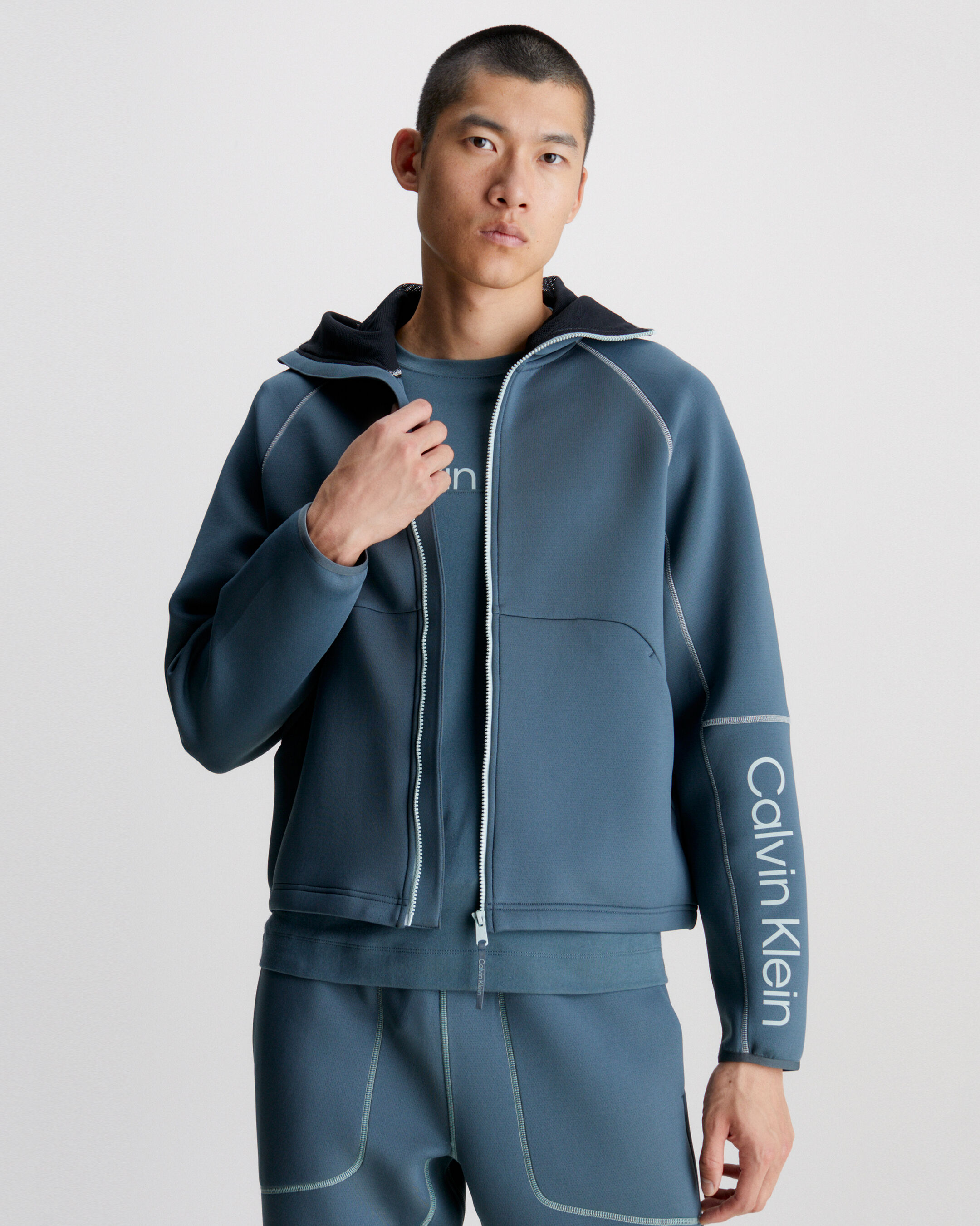 Calvin klein zip through hoodie discount